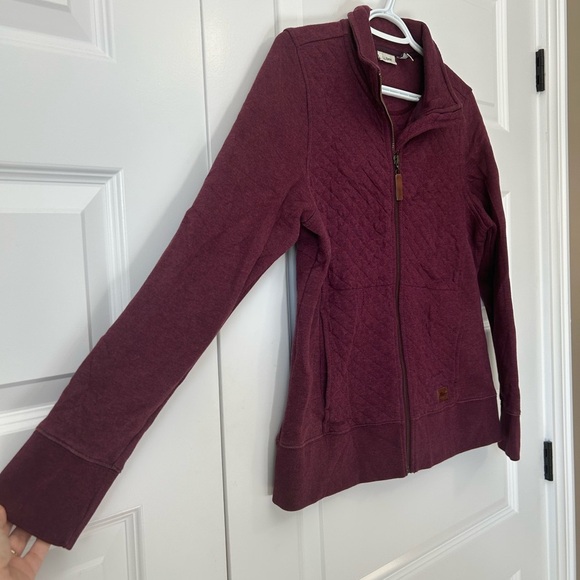 L.L. Bean Quilted Full-Zip Sweater - Deep Purple - Picture 2 of 12
